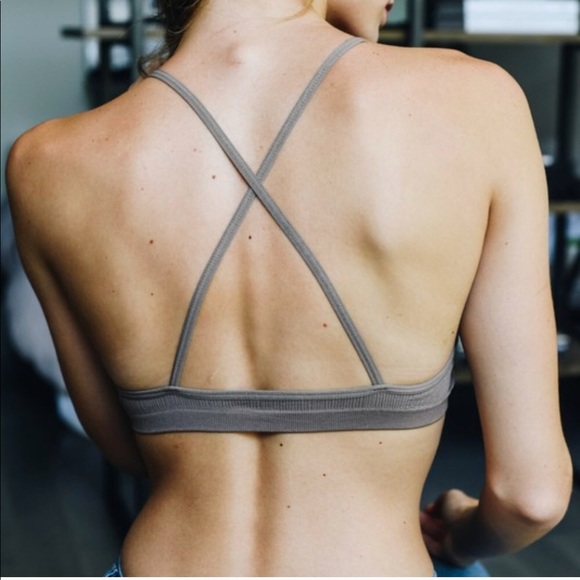 DENISSA Criss Cross Back Bralette - BLACK - Picture 2 of 2